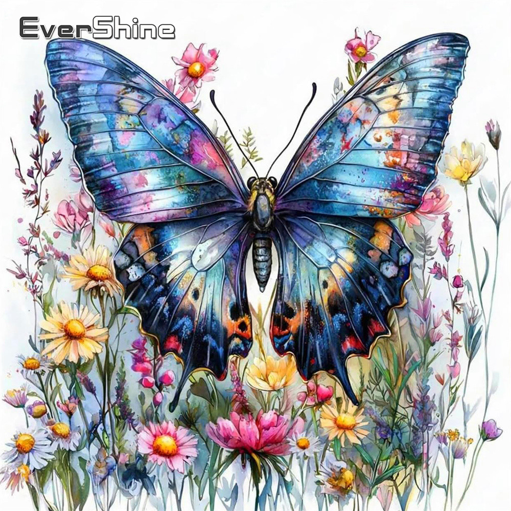 Embroidery Design Patterns Flowers - Evershine Borduurbenodigdheden Vlinder Dieren Handwerk Kunst