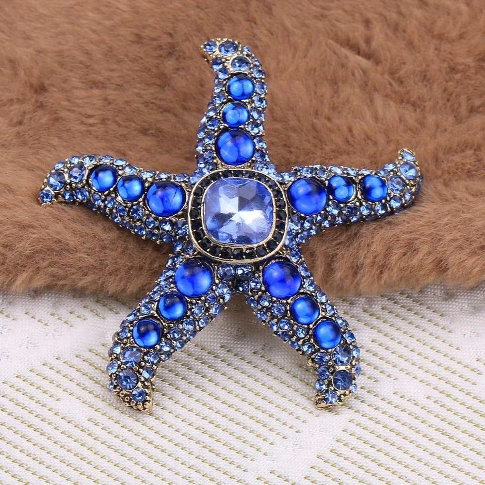 Embroidery Whale - 1 stuk vintage luxe zeeleven-zeesterbroche, geschikt