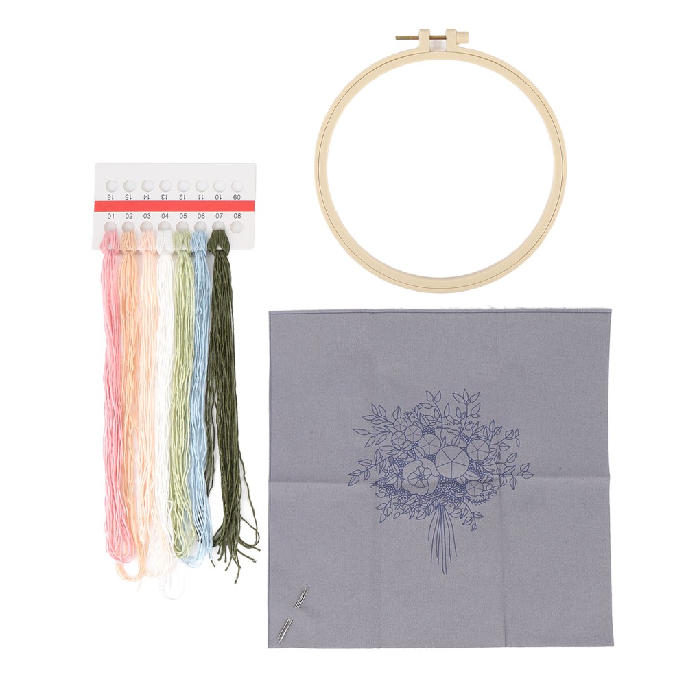 Embroidery Design Patterns Flowers - Geborduurde patroonstartset met 3D-bloemenontwerp, set met