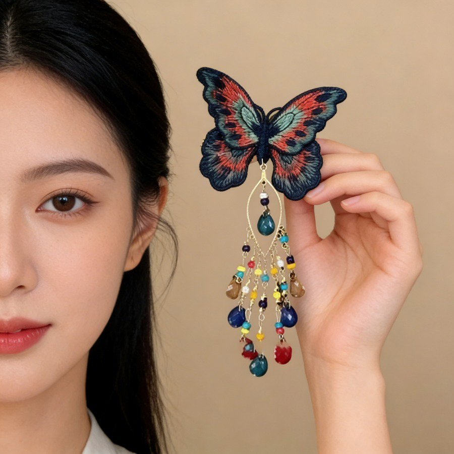 Embroidery Charm - Nieuwe Chinese Stijl Breien Vlinder Haarspeldjes
