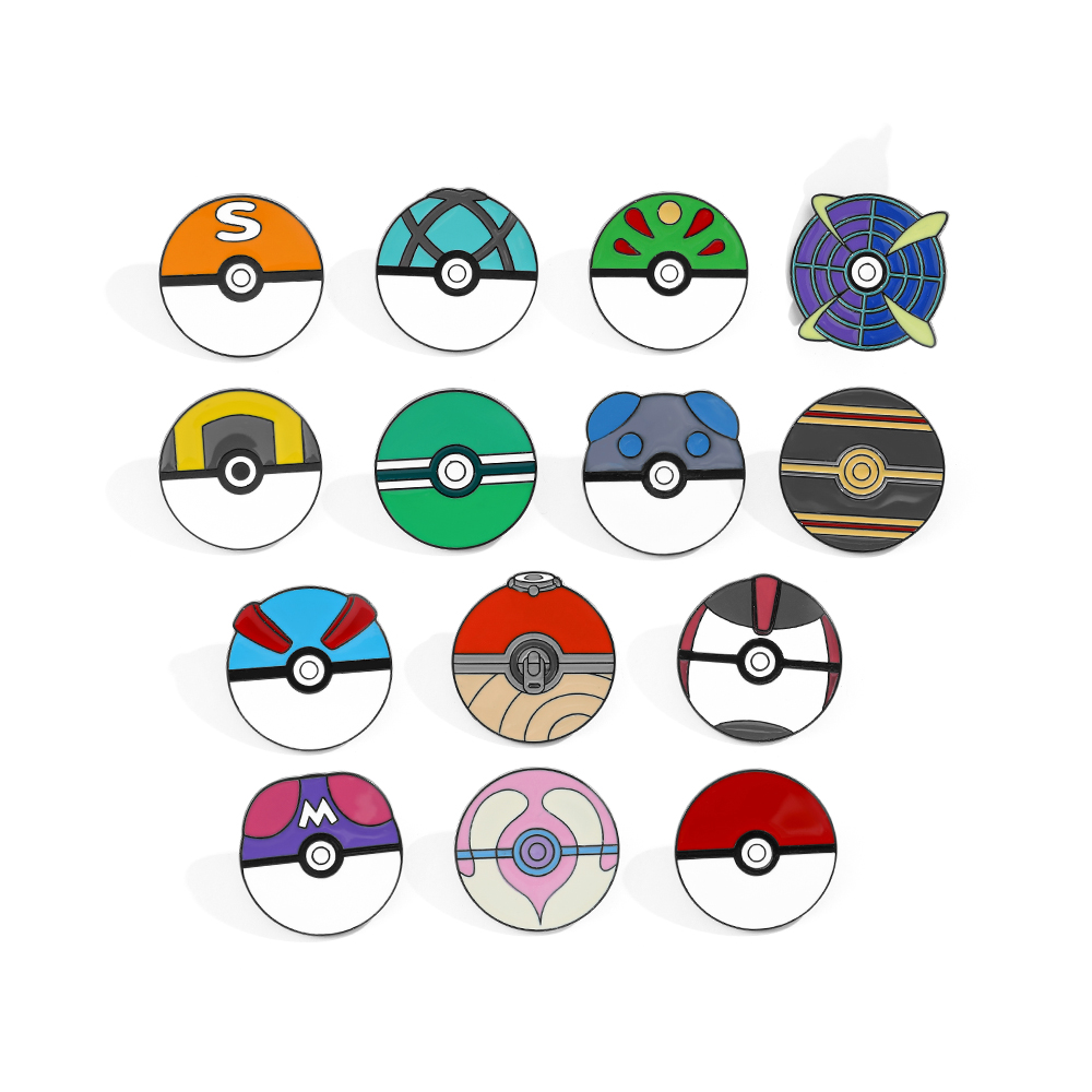 Embroidery Garment - 14 stuks cartoon broche minimalistische Poké