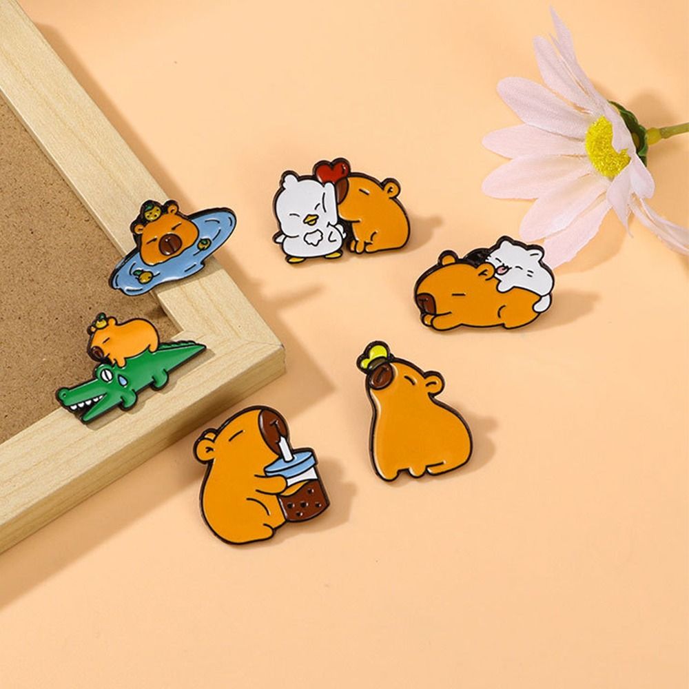 Embroidery Whale - Cartoon Capybara Broche Creatieve Waterdolfijn Creatief