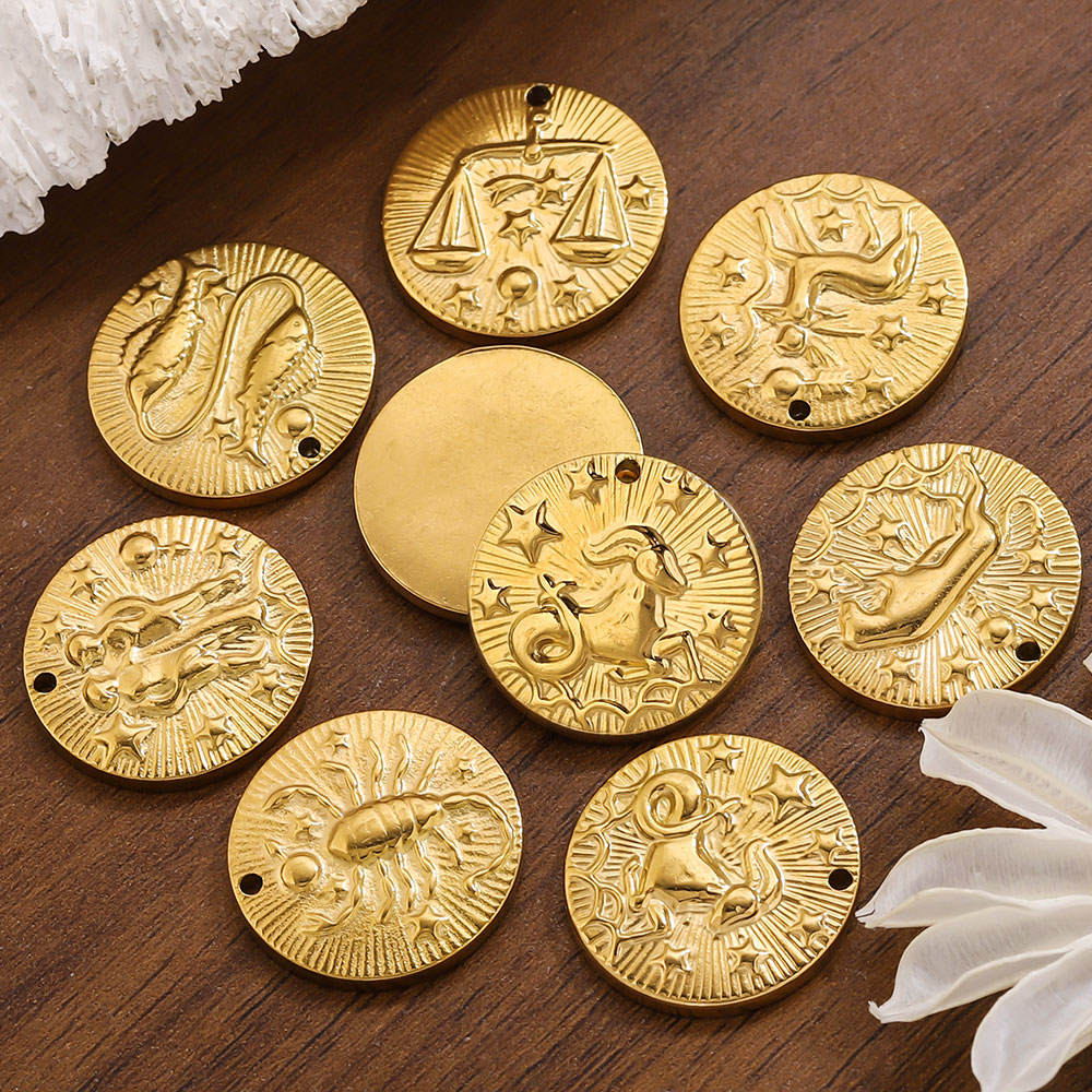 Embroidery Charm - 5 stuks roestvrij staal 12 sterrenbeelden