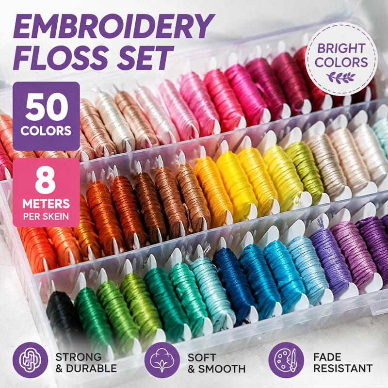 Embroidery Diy - 100% katoenen borduurset met opbergdoos, veelzijdig