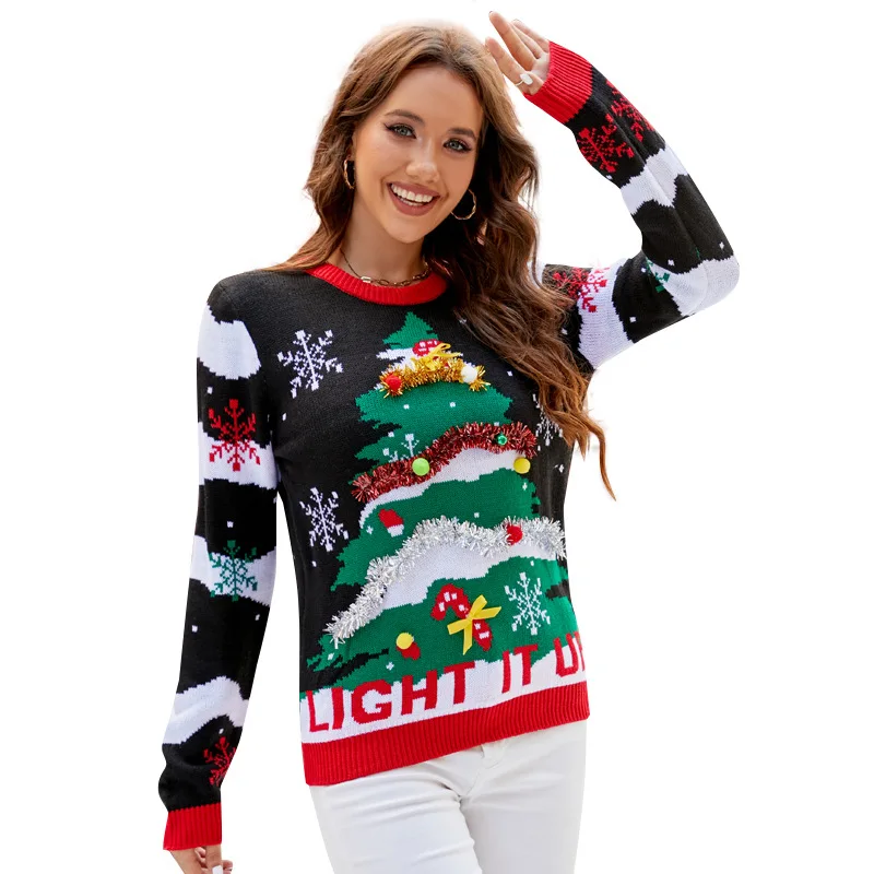 Kersttrui voor dames en heren  - Embroidery Xmas Tree recensie en prijs