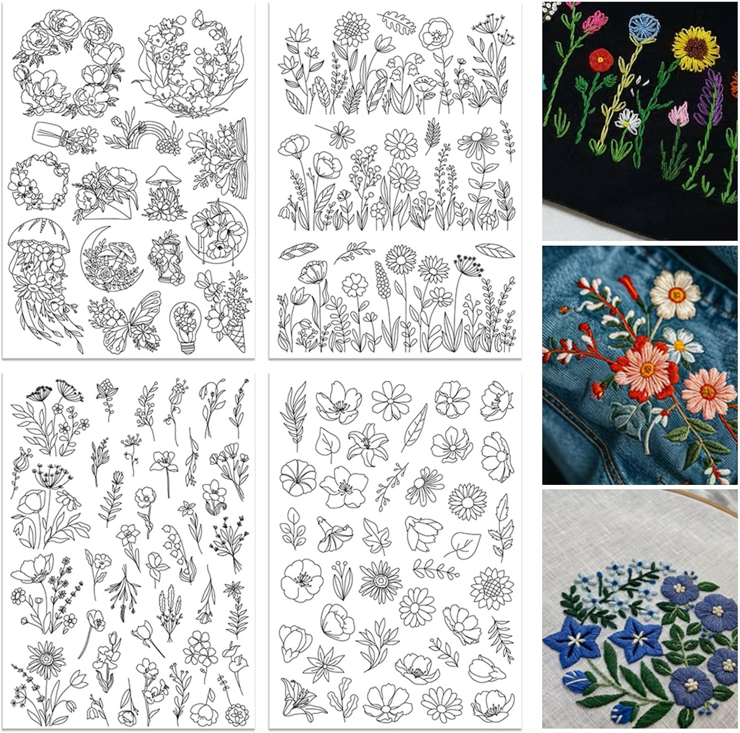 ORIGACH 4 vellen wateroplosbar - Embroidery Design Patterns Flowers recensie en prijs
