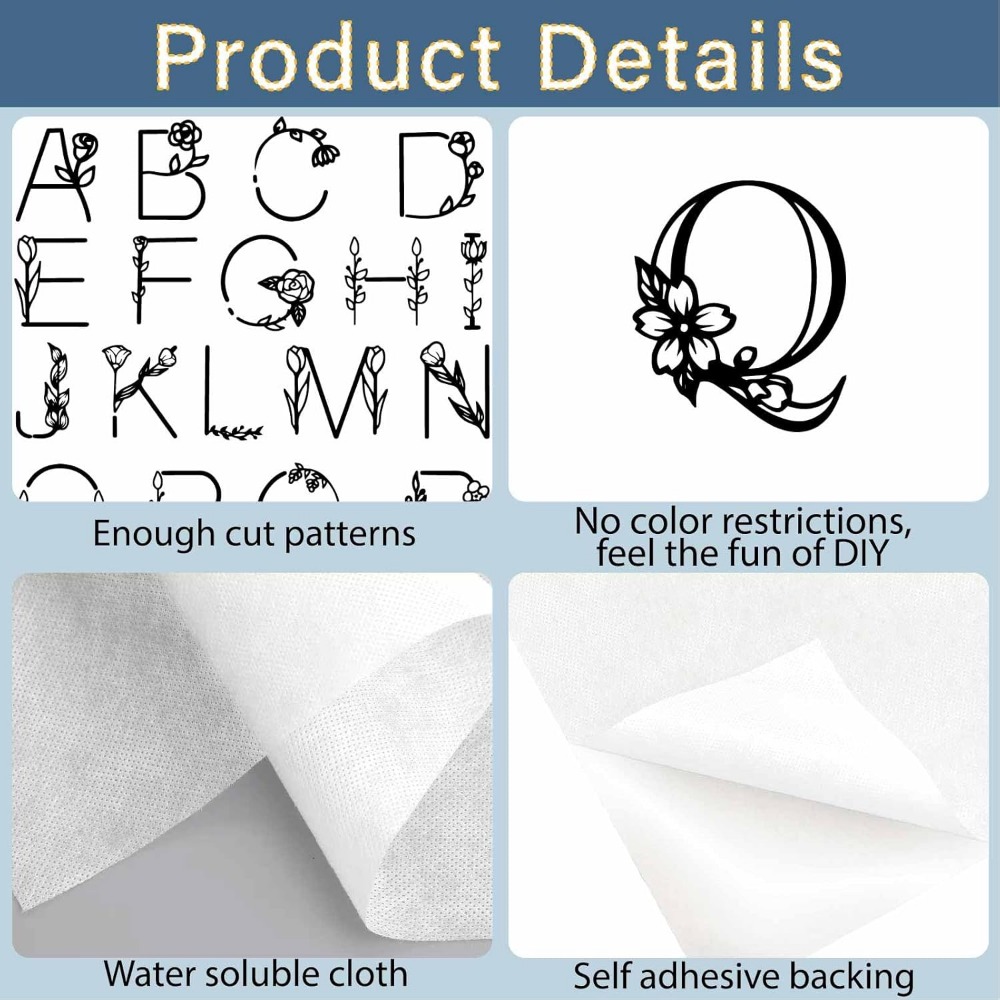 Letter A-Z Wateroplosbare bord - Water Soluble Stabilizer recensie en prijs