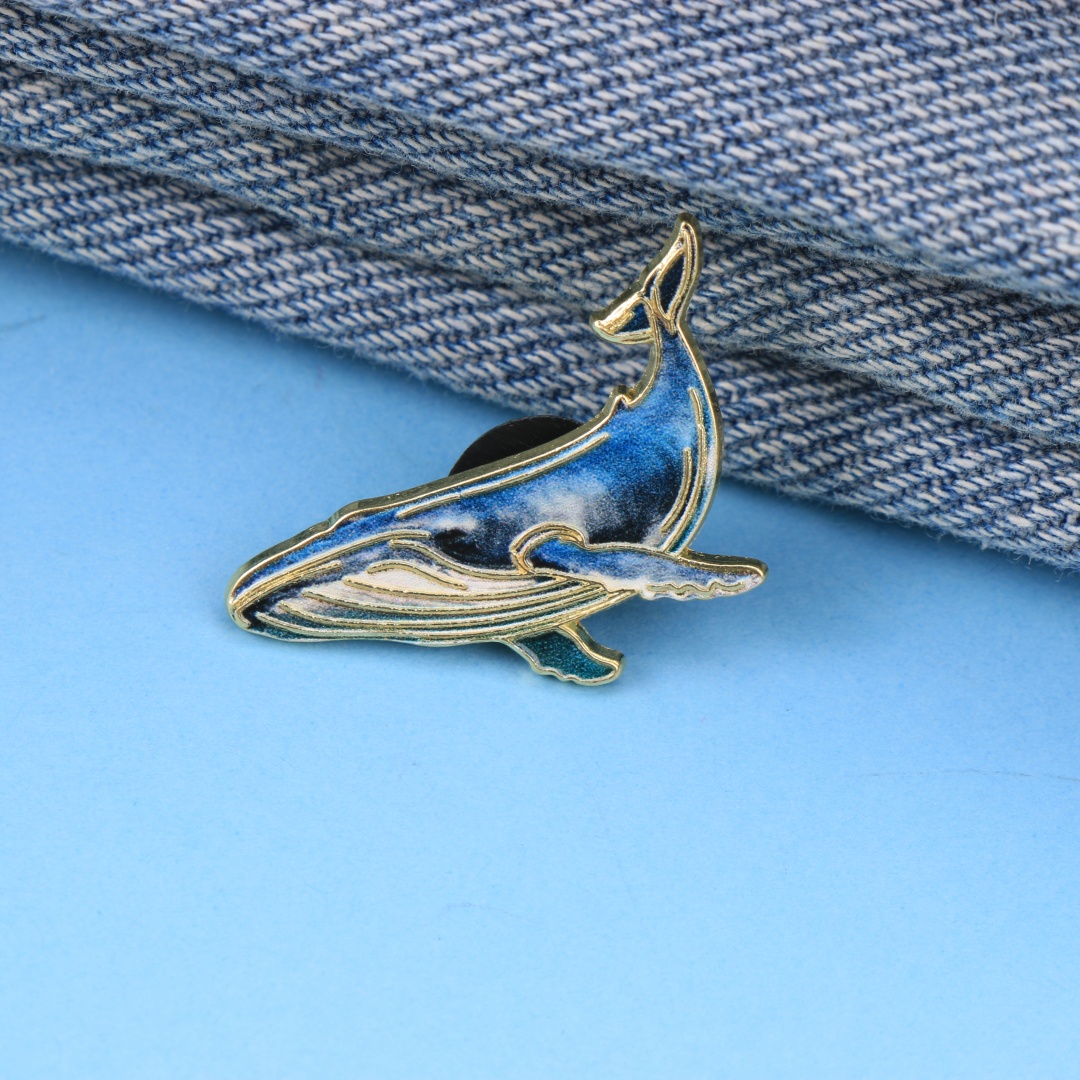Gradiënt blauwe walvis emaille - Embroidery Whale recensie en prijs