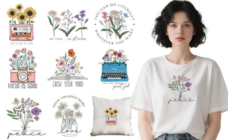 Cartoon Bloem Motief Strijktra - Embroidery Diy recensie en prijs