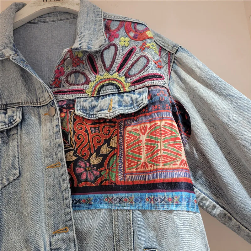 Vintage Blauw Borduren Gesplit - Embroidery Jacket Jeans recensie en prijs