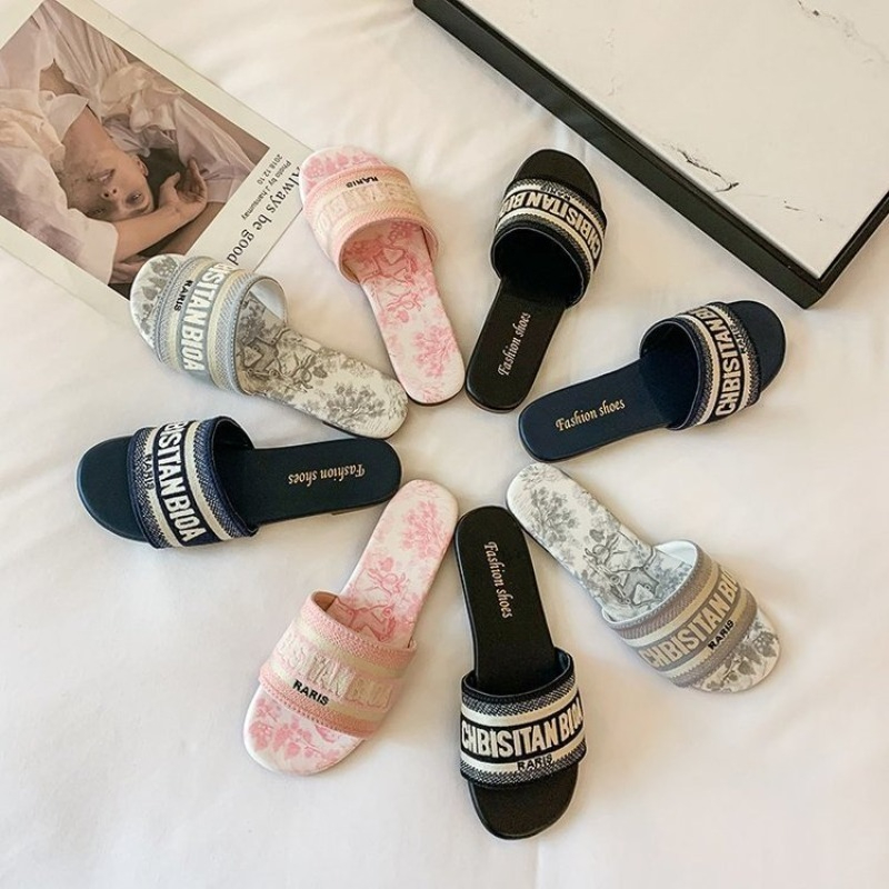 Damesmode Platte Slippers Zome - Embroidery Letter recensie en prijs