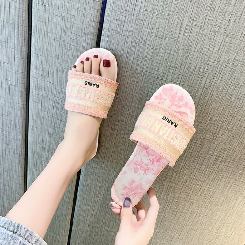 Damesmode Platte Slippers Zome - Embroidery Letter recensie en prijs