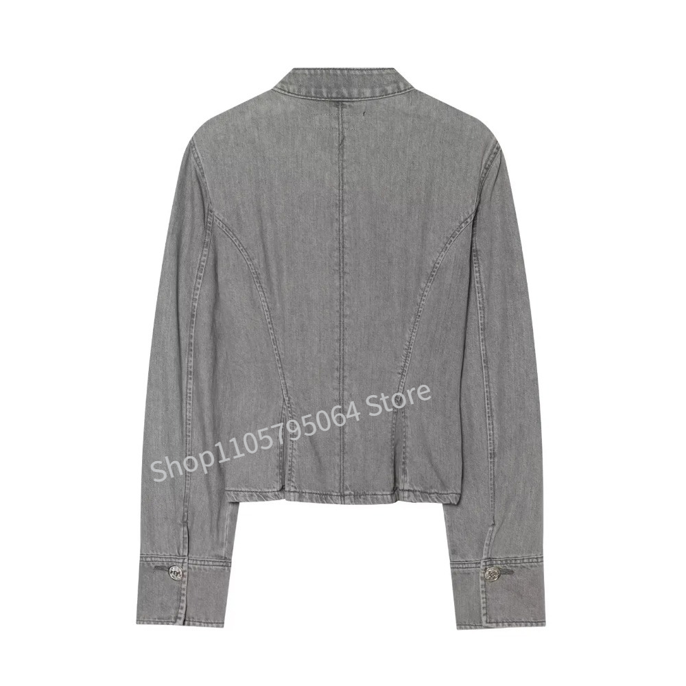 Nieuwe Franse stijl retro grij - Embroidery Jacket Jeans recensie en prijs