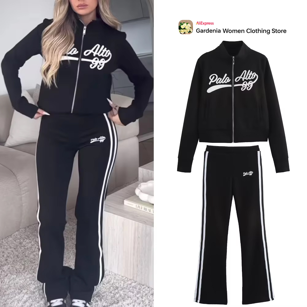 Casual zwarte Varsity-sportset - Embroidery Jacket recensie en prijs