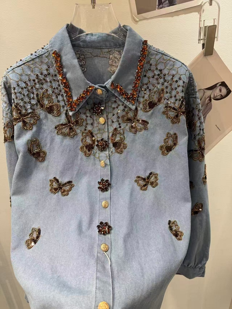 Luxe stijl denim jack voor dam - Embroidery Jacket Jeans recensie en prijs